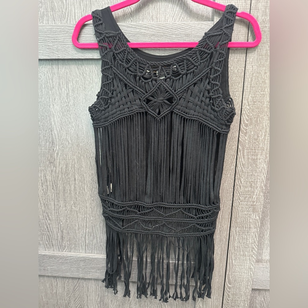 Like New Vintage Havana Macrame tank top